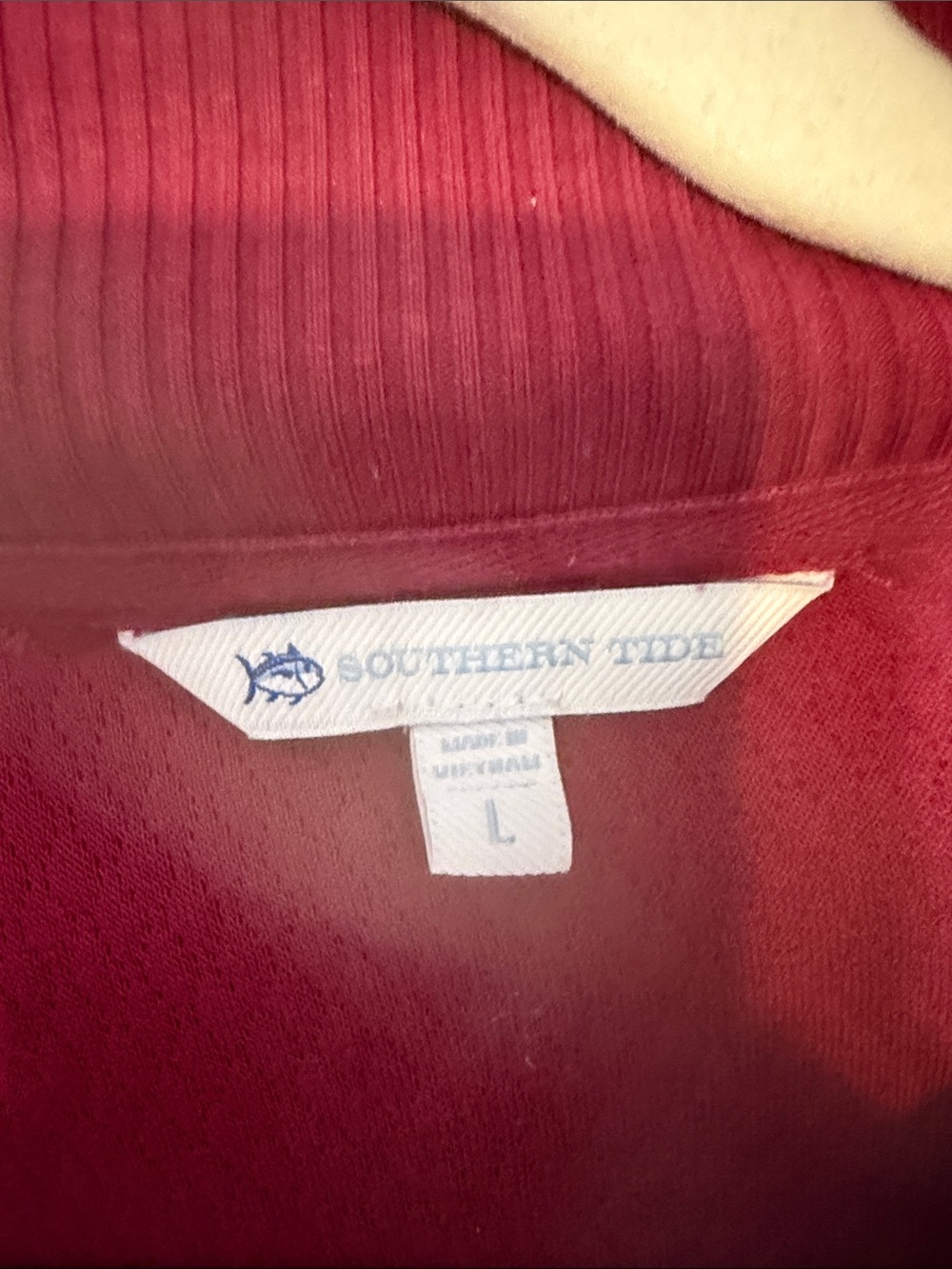 Southern Tide Raspberry Button-Front Turtleneck Pullover - Picture 2 of 4